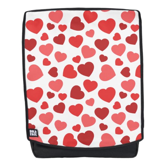Herz-Muster, rote Herzen, Herz-Muster Rucksack (Vorderseite)
