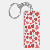 Herz-Muster, rote Herzen, Herz-Muster Schlüsselanhänger (Vorderseite links)