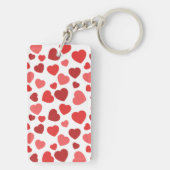 Herz-Muster, rote Herzen, Herz-Muster Schlüsselanhänger (Rückseite)