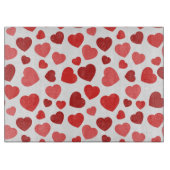 Herz-Muster, rote Herzen, Herz-Muster Schneidebrett (Vorderseite)