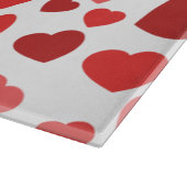 Herz-Muster, rote Herzen, Herz-Muster Schneidebrett (Ecke)