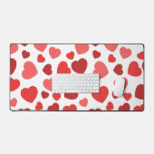 Herz-Muster, rote Herzen, Herz-Muster Schreibtischunterlage (Tastatur & Maus)