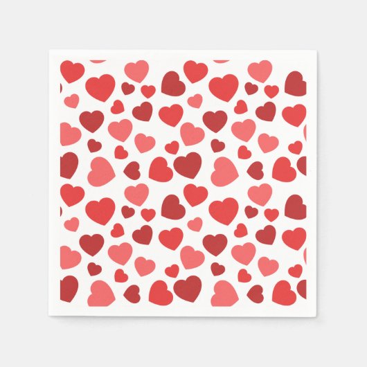 Herz-Muster, rote Herzen, Herz-Muster Serviette (Vorderseite)