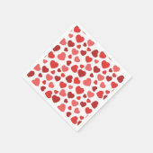 Herz-Muster, rote Herzen, Herz-Muster Serviette (Ecke)