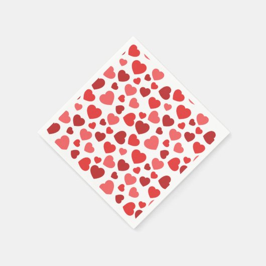Herz-Muster, rote Herzen, Herz-Muster Serviette (Ecke)