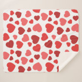 Herz-Muster, rote Herzen, Herz-Muster Sherpadecke (Vorderseite (Horizontal))