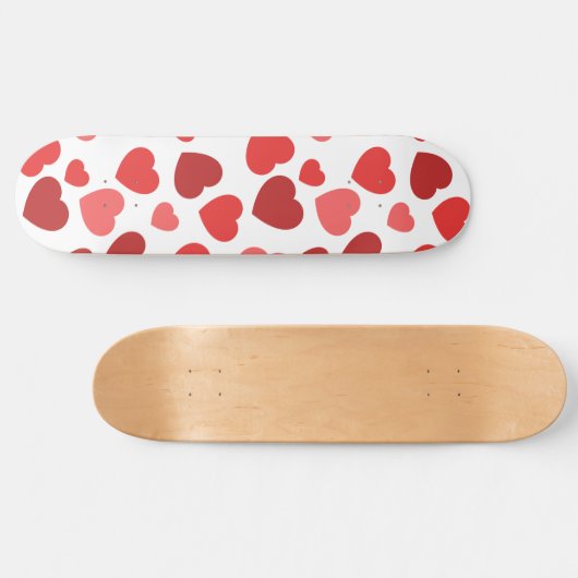 Herz-Muster, rote Herzen, Herz-Muster Skateboard (Horizontal)