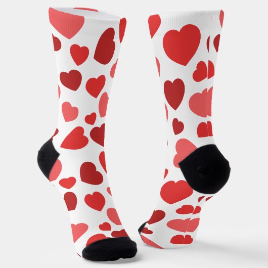 Herz-Muster, rote Herzen, Herz-Muster Socken (Gewinkelt)