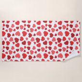 Herz-Muster, rote Herzen, Herz-Muster Strandtuch (Vorderseite)