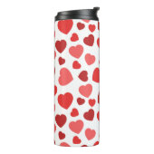 Herz-Muster, rote Herzen, Herz-Muster Thermosbecher (Nach links gedreht)