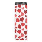 Herz-Muster, rote Herzen, Herz-Muster Thermosbecher (Rückseite)