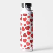 Herz-Muster, rote Herzen, Herz-Muster Trinkflasche (Links)