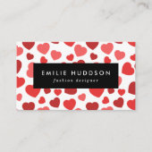 Herz-Muster, rote Herzen, Herz-Muster Visitenkarte (Vorderseite)