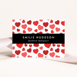 Herz-Muster, rote Herzen, Herz-Muster Visitenkarte
