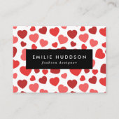 Herz-Muster, rote Herzen, Herz-Muster Visitenkarte (Vorderseite)