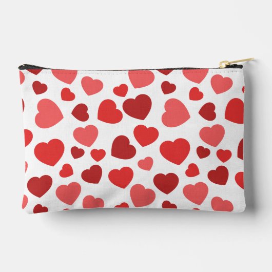 Herz-Muster, rote Herzen, Herz-Muster Zubehörtasche (Rückseite)