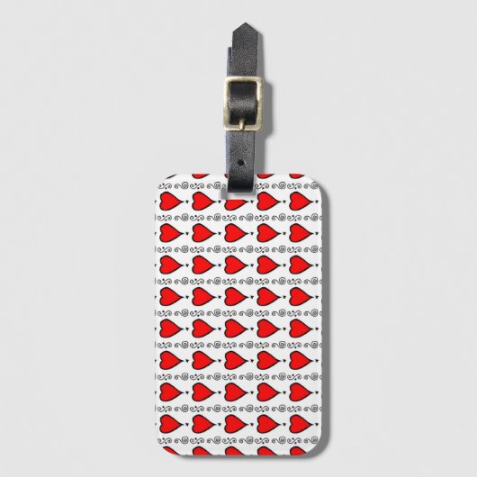 Herz-Muster-Sammlung Gepäckanhänger (Vorderseite Vertikal)