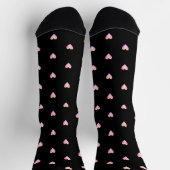 Herz Muster Schwarz Rosa Iridescent Niedlich Hübsc Socken (Oben)
