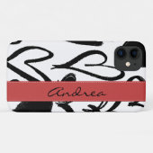 Herz-Muster, schwarze Herzen, Ihr Name Case-Mate iPhone Hülle (Rückseite (Horizontal))