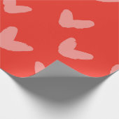 Herz Muster Sweet Liebe Red Artisan Fun Geschenkpapier (Ecke)