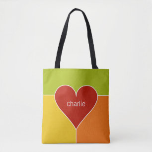 Herz-Muster-Tasche mit individuellem Namen Tasche