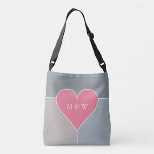 Herz-Muster-Taschen mit individuellem Monogramm Tragetaschen Mit Langen Trägern