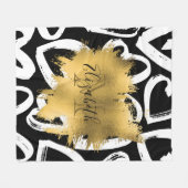 Herz-Muster und Goldene Foil Fleecedecke (Vorderseite (Horizontal))