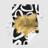 Herz-Muster und Goldene Foil Golfhandtuch (Insitu)