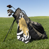 Herz-Muster und Goldene Foil Golfhandtuch (Gras)