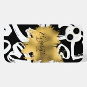 Herz-Muster und Goldene Foil iPhone Hülle (Rückseite (Horizontal))