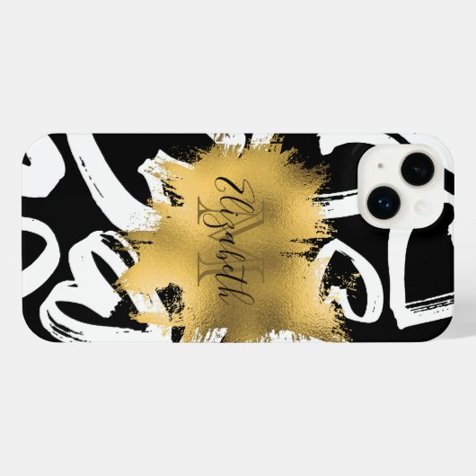 Herz-Muster und Goldene Foil iPhone Hülle (Rückseite (Horizontal))