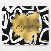 Herz-Muster und Goldene Foil Mousepad (Vorne)