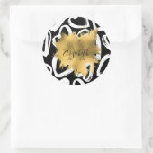 Herz-Muster und Goldene Foil Runder Aufkleber (Tasche)