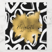 Herz-Muster und Goldene Foil Weinetikett (Einzelnes Label)