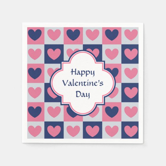 Herz-Muster Valentine Serviette (Vorderseite)