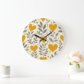 Herz-Muster Wall-Uhr Große Wanduhr (Zuhause)