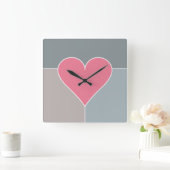 Herz-Muster-Wanduhren Quadratische Wanduhr (Zuhause)