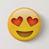 Herz mustert Emoji Knopf Button (Vorderseite)