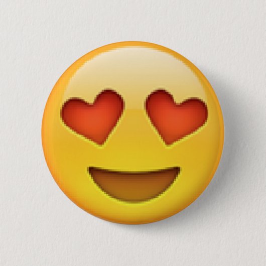 Herz mustert Emoji Knopf Button (Vorderseite)