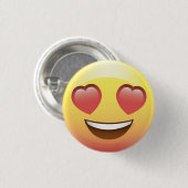 Herz mustert Liebe glückliches Emoji Knopf-Button Button (Vorne & Hinten)