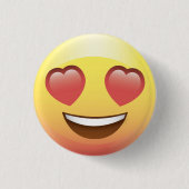 Herz mustert Liebe glückliches Emoji Knopf-Button Button (Vorderseite)