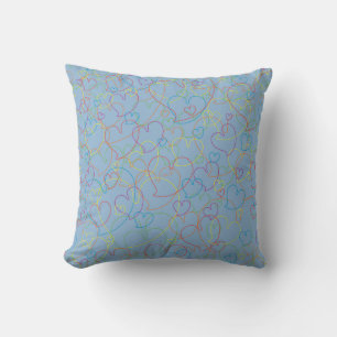 Herz-Net Light Blue Kissen