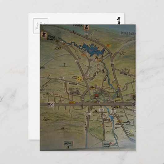 Herz New Braunfels, Texas Postkarte (Vorne/Hinten)