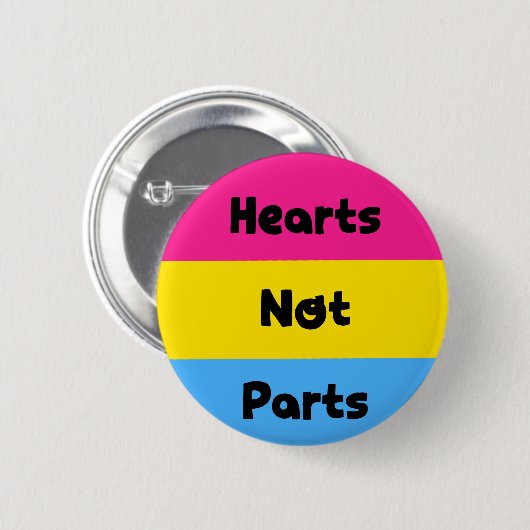Herz-nicht Teil-Pansexual Stolz-Knopf Button (Vorne & Hinten)