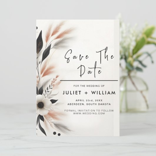 Herz Nichts Extravagant nur Liebe Spaß Hochzeit Save The Date (Stehend Vorderseite)