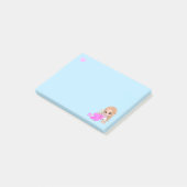 Herz & Niedliche Fairy mit Daisy on Light Blue Post-it Klebezettel (angewinkelt)