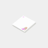 Herz & Niedliche Fairy mit Daisy on White Post-it Klebezettel (angewinkelt)