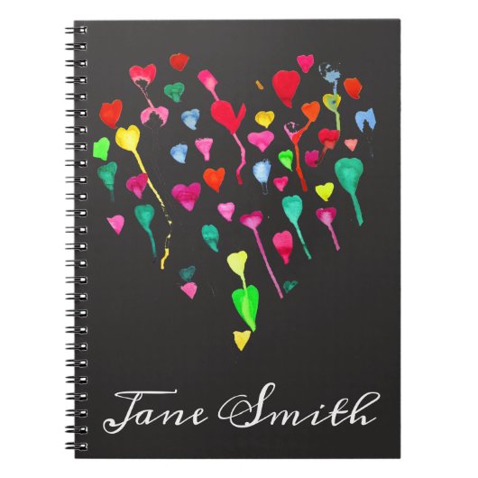 Herz niedliche farbenfrohe Herzkunst Notizblock (Vorderseite)