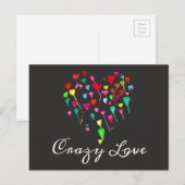 Herz niedliche farbenfrohe Herzkunst Postkarte (Vorne/Hinten)