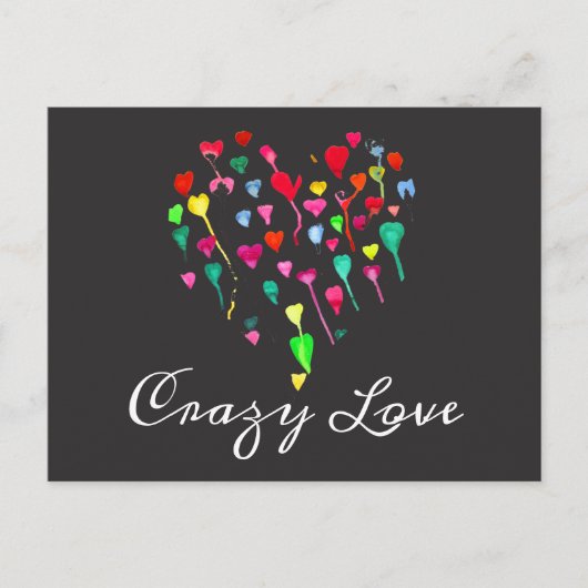 Herz niedliche farbenfrohe Herzkunst Postkarte (Vorderseite)